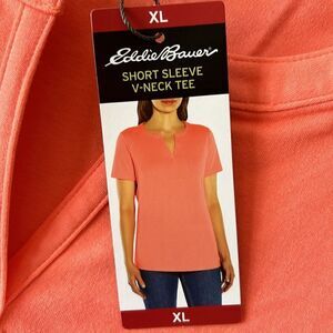 NEW Eddie Bauer Short Sleeve V Neck Tee